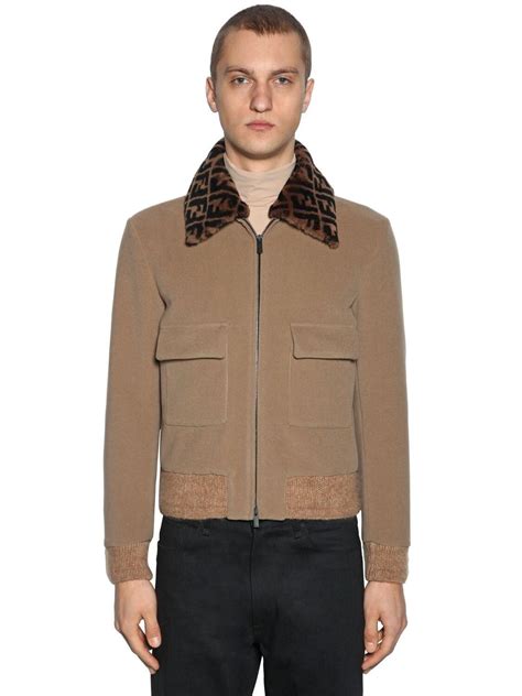 fendi bomber jacket fur|fendi puffer jacket men.